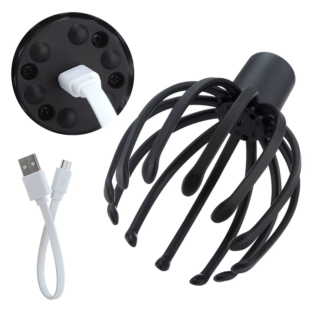 Electric Octopus Claw Scalp Massager Stress Relief Therapeutic Head Scratcher Relief Hair Stimulation Head Massager Health Care